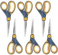 Westcott 8&#034; Non-Stick Titanium-Bonde<wbr/>d Scissors For Office &amp; Home, Gray/Yellow, 6