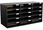 Alpine ADI501-15-BLK 32" W x 17" H x 13" D 15 Compartment Black Cardboard\u200b\u200c\u200b\u200b\u200b\u200d\u200b Literature File Organizer