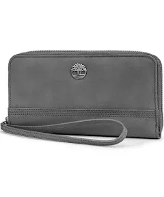 Timberland Women's Leather RFID Zip Around Wallet Clutch with Wristlet Strap