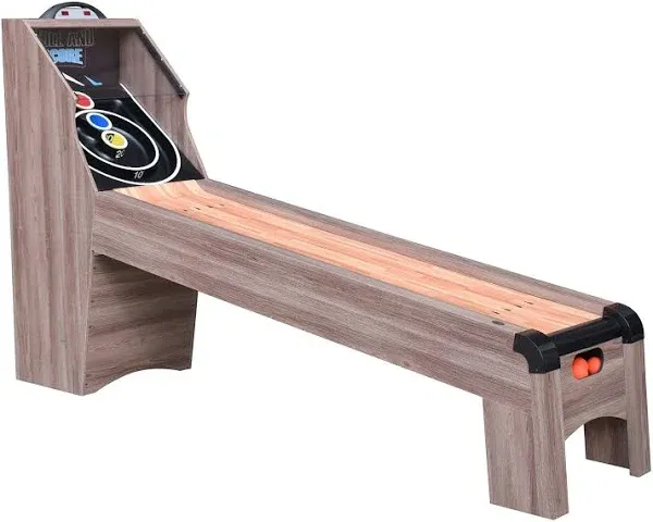 Hathaway Shooting Star 9-ft Arcade Ball Roll and Score Machine Table with LED Electronic Scorer and Sound, Great for Family Recreation Game Rooms, Driftwood