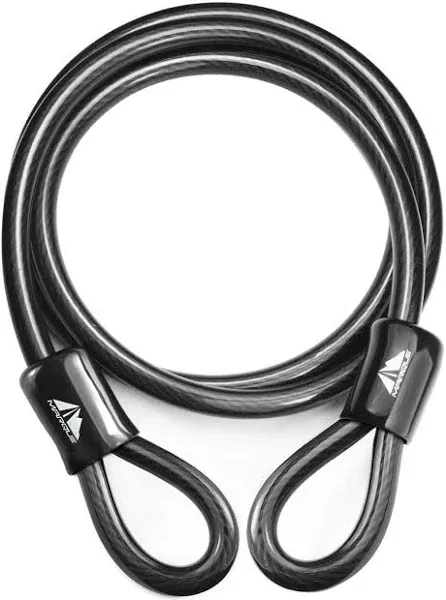 MARQUE Bike Security Steel Cable - 3/8 inch (10 mm) Thick (4', 7',15' or 30') Vinyl Coated Braided Steel with Double Sealed Looped Ends for U-Lock, Padlock, Disc Lock (7 FT)