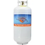 Flame King YSN401a 40 Pound Steel Propane Tank Cylinder with Overflow Protection Device Valve,White