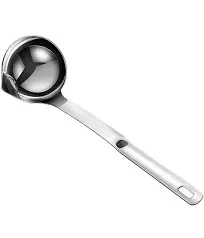 Hvanam Stainless Steel Oil Separator Soup Ladle Gravy Food Fat Separator Skimmer Spoon Grease Strainer Separater Hot Pot Oil Filter Spoon For Home