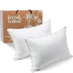 Fern & Willow Luxury Down Alternative Plush Adjustable Fill Pillow, King, 2 Pack