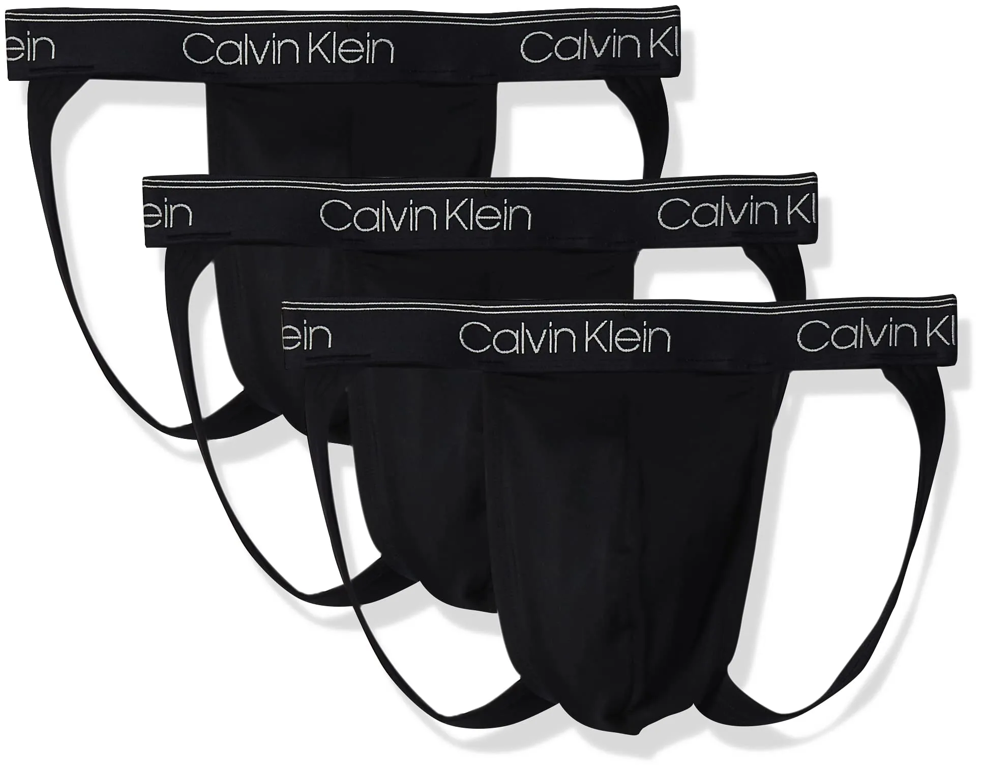 Calvin Klein Men’s Micro Stretch 3 Pack Jock Strap Black Large 