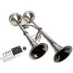 Pactrade Marine Boat Stainless Steel Electric Dual Trumpet Horn Complete Set 12V-150db for Pontoon RV Car Truck Boat