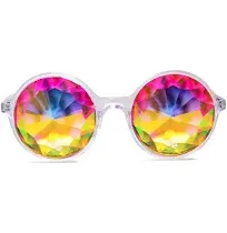 GloFX Xtra Lite Kaleidoscope Glasses | Lightweight Glass Crystal EDM Festival Diffraction Glasses