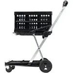 Clax Multi Use Functional Collapsible Carts Mobile Folding Trolley Shopping Cart with Storage Crate Black