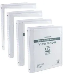 (50 Pack) 1 Inch Binders 3 Ring Hardcover Binders in Bulk with Clear View Cover, Pockets for Classroom, Office, Portfolios | Bulk School, Teacher, Office Supplies (Black Only Pack)