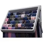 Tie and Scarf Organizer, TieMaster Battery-Free Organizer, Holds 60 Ties and Scarves, Easy Installation, Sleek Design, Preserve The Quality of Delicate Scarves and Ties