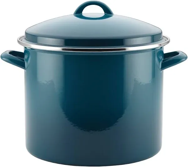 Rachael Ray 12qt Enamel-on-Stee<wbr/>l Induction Stockpot with Lid Almond