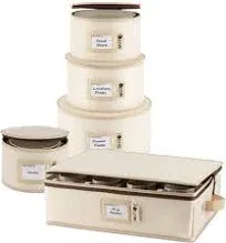 Hard Shell China Storage Containers 5-Piece Set Moving Boxes for Dinnerware, Gla