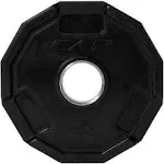 12-Sided Rubber Olympic Grip Weight Plates Black Multiple Sizes New