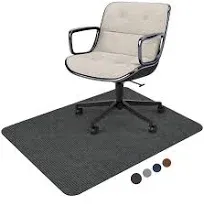 Desk Chair Mat for Hardwood Floor Corduroy Surface 55&#034;×35&#034; Corduroy Dark Grey