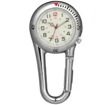 Nicerio Clip On Fob Watch,Night Light Alloy Watch Ideal for Doctors Nurses Rock Climbing Mountaineering (White)