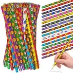 Emoticon Pencils - 144 Pack - Fun &amp; Vibrant Writing Tools with Erasers