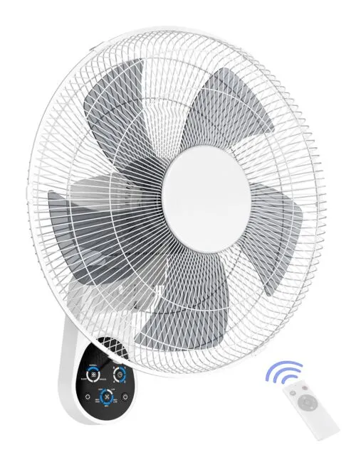 Wall Mount Fan, 16 Inch 5 Blades 5 Speeds Wall Fan with Remote Control, 90 De...