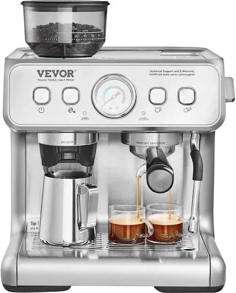 VEVOR Espresso Machine 3.5/15 Bar Semi-Automatic Espresso Coffee Maker 5 Types