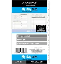 2025 At-A-Glance 471-225 Daily Monthly Planner Refill, 3-3/4 x 6-3/4"