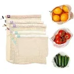 Cotton Produce Bags (Set of 5) Natural