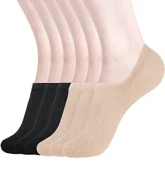 DIBAOLONG Womens No Show Socks Non Slip Flat Boat Line Low Cut Socks (6-12 Packs)