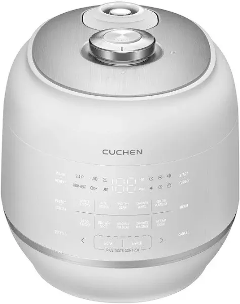 CRT-RPK0670WUS | 2.1 Ultra High-Pressure Induction Heating Rice Cooker 6 Cup (Uncooked) | Full Stainless Power Lock System | Auto Steam Clean | Voice Guide | Made in Korea | White