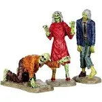 Lemax Spooky Town WALKING ZOMBIES 3pc #42219 NRFP Halloween Village pub crawl *