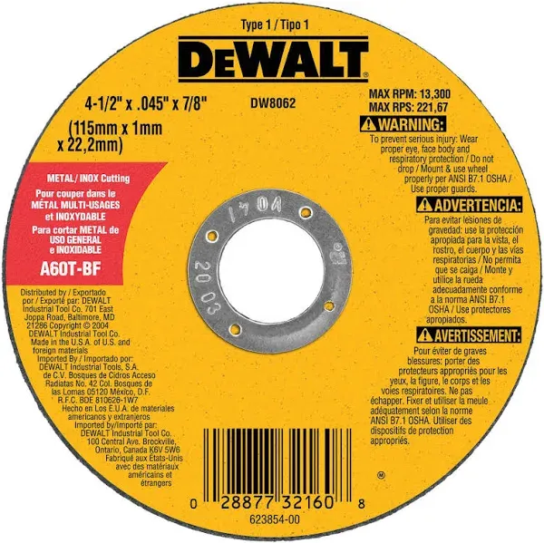 DeWalt - DW8062B5 - Cutting Wheel - 4-1/2-Inch - 5-Pack