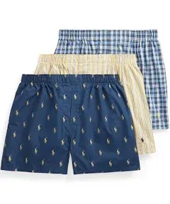 Polo Ralph Lauren Men's Classic Fit Woven Cotton Boxers (3 Pack)