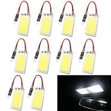 White COB 18SMD 48-SMD LED Panel Dome Light Lamp + T10 Adapter + BA9S Adapter...