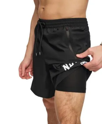 DKNY Men's Core Arch Logo Stretch Volley Shorts