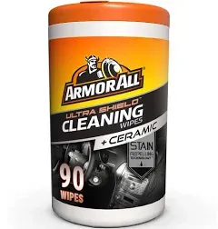 Armor All Ultra Shield + Ceramic Cleaning Wipes by Armor All, Car Interior Cleaner Wipes with Stain-Repelling Technology, 90 Count