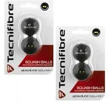 Tecnifibre Double Yellow Dot Squash Balls - 8 Pack