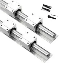 16mm Linear Rail Guide 2Pcs SBR16-400mm Linear Rail Guide with 4Pcs SBR16UU Bearing Block for Fully Supported Linear Rail Length 15.7 inch(400mm)