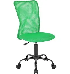 Green Office Chair,No Arms Home Chair,Adjustable Rolling Chair Comfortable Desk Ergonomics with Lumbar Support Mesh Back for Conference Room Adults, OC1265-Green