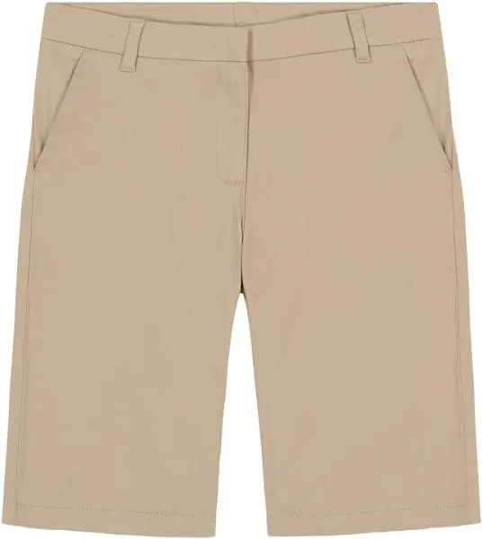 IZOD Girls&#039; School Uniform Skinny Bermuda Twill Short, Khaki, 5