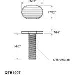 QTB1007 Tee Bolt 5/16"-18, 1-1/2" Long, 20 PK