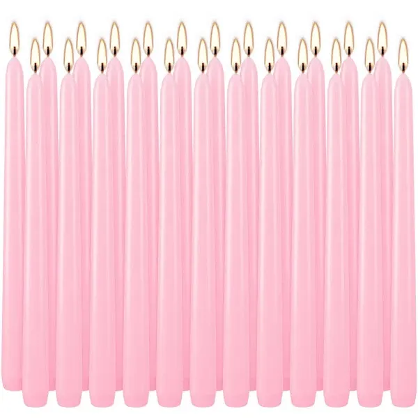 10 inch Pink Taper Candles (Set of 24)