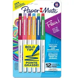 Paper Mate Flair Felt Pen Bold Point Assorted Ink Dozen (2125414)