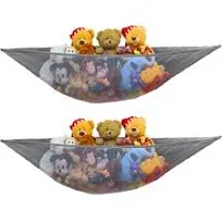  2 PK - Stuffed Animals Jumbo Toy Storage Hammock Dark Blue