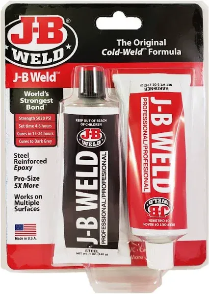 J-B Weld 8271 Kwik Weld Professional Size Steel Reinforced Epoxy Twin Pack 10 oz