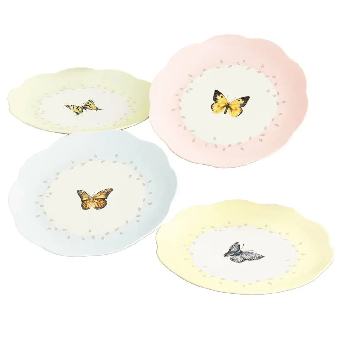 Lenox 6444731 Butterfly Meadow 4 Piece Dessert Plate Set