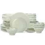 Stone + Lain Nendo Stoneware Sage-Grey Dinnerware Set | 16-Piece