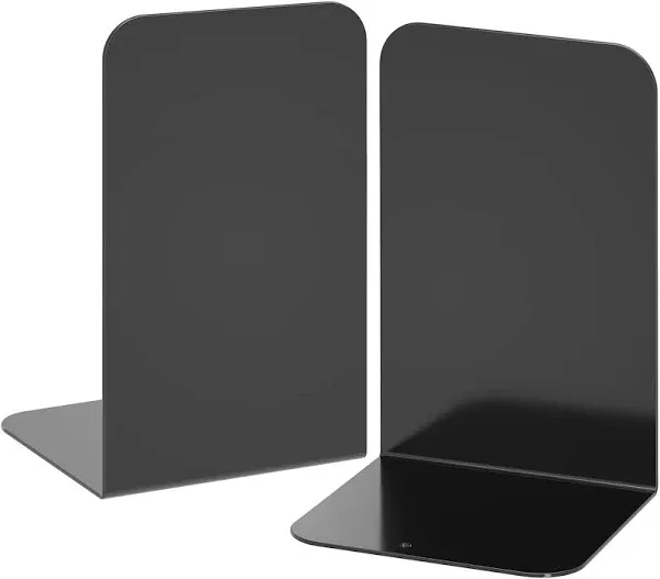 Bookends 1 Pair, Bookends for Shelves, Metal Black Book Ends for Shelves, Book E