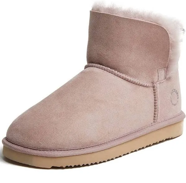 Dearfoams Women's Fireside By Perth Genuine Shearling Foldover Boot