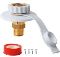 RV Fill Inlet Flange Brass with Check Valve, Connection 1/2&#034; NPT, City Water Inl