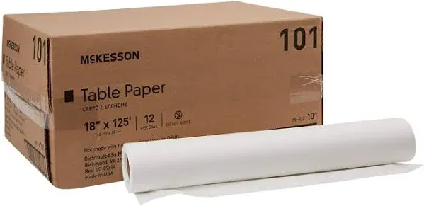 McKesson Smooth Table Paper, 21 inch x 200 Foot, White