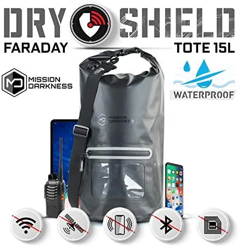 Mission Darkness Dry Shield Faraday Tote 15L Waterproof Dry Bag