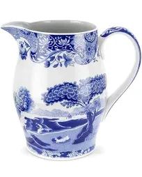 Spode Blue Italian Pitcher | 3.5 Pint Capacity | Home Décor for Mantel or Centerpiece | Use as a Water Jug or Flower Vase | Made of Fine Porcelain | Dishwasher Safe