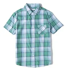 Tronjori Boys' Short Sleeve Button Down Woven Shirt